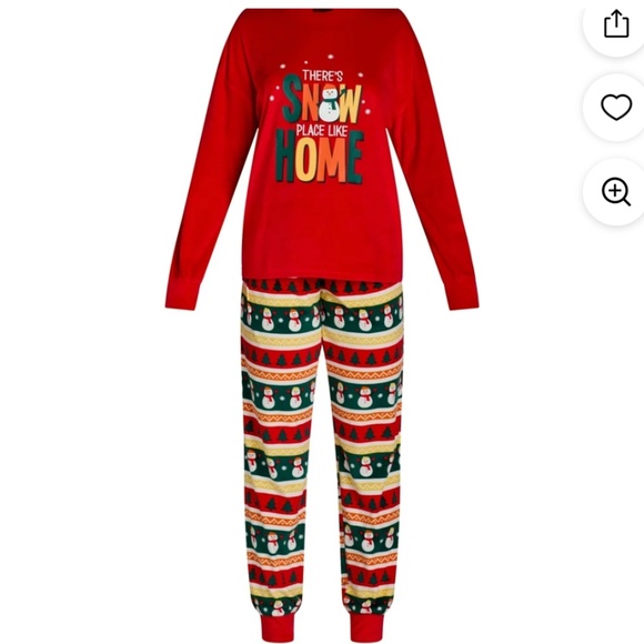 Jolly Jammies Women’s Plus Velour “There’s Snow Place Like Home” 2 PC Pajama Set - Picture 1 of 5